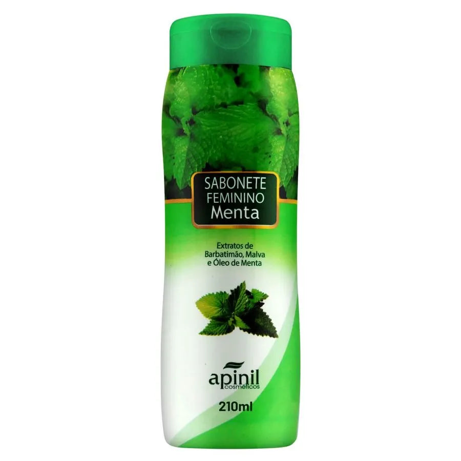 🌿 Sabonete Íntimo Refrescante com Aroma de Menta – 210ml (Apinil Cosméticos) - Amora Íntima
