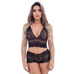 💕 Conjunto Sensual em Renda com Caleçon Sem Bojo – Miss Collection - Amora Íntima
