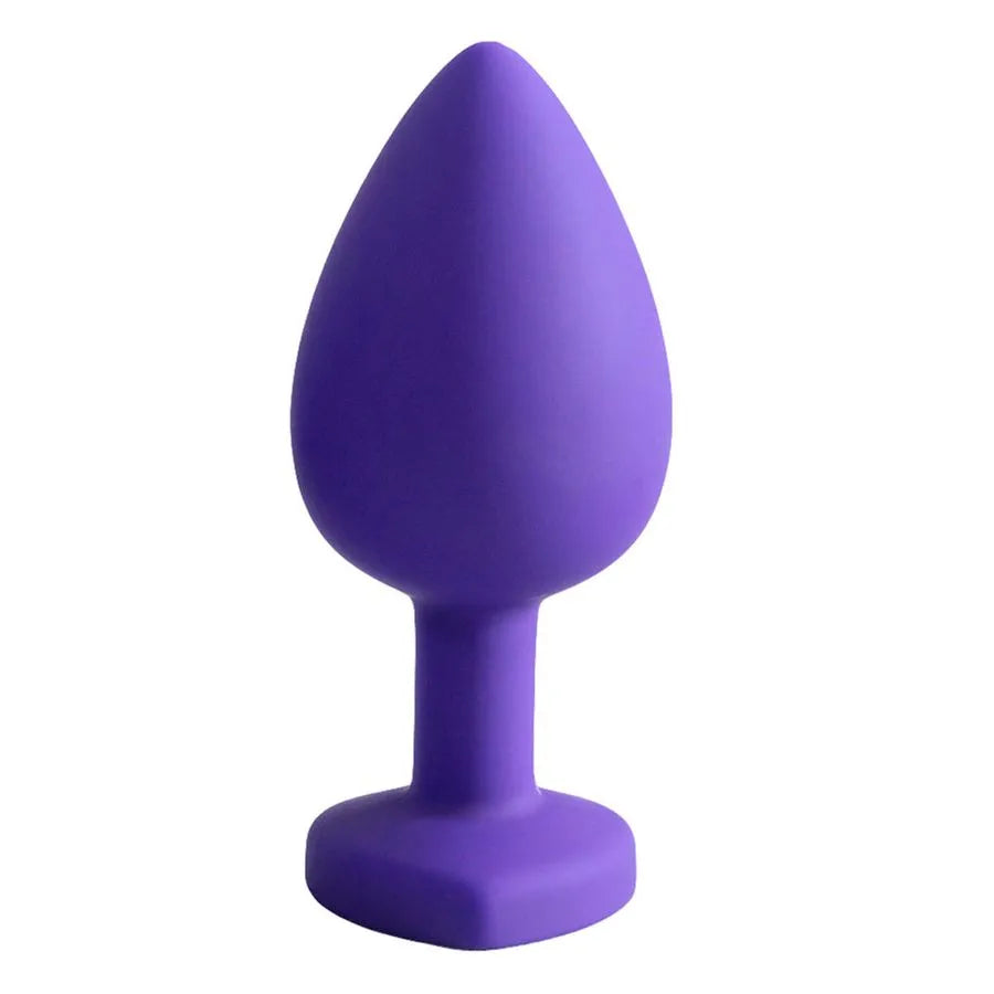 💗 Plug com Pedra em Coração – Tamanho Médio | Silicone Vip Mix & Elegância Sensorial - Amora Íntima