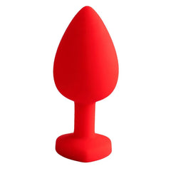 💗 Plug com Pedra em Coração – Tamanho Médio | Silicone Vip Mix & Elegância Sensorial - Amora Íntima